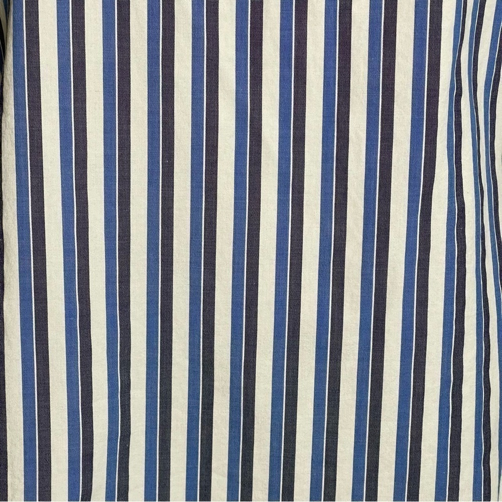 Trina Turk Off Shoulder Blue White Striped Pom Pom Blouse Top Size Small - Picture 11 of 13
